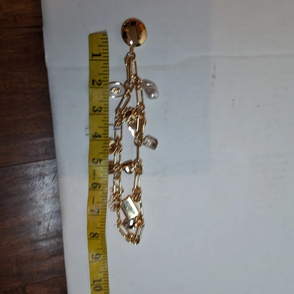 Argento Vivo Goldtone Locket And Charm Necklace NIB